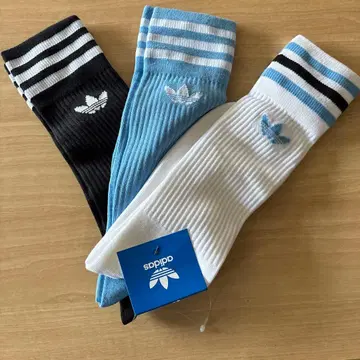 새상품 아디다스 오리지널 트레포일 로고 롱 삭스 3개 세트 27-29cm