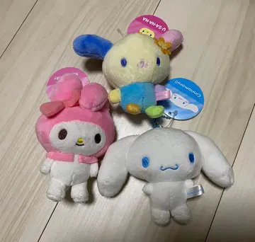 새상품 3개 세트 산리오 우사하나 마이멜로디 시나모롤 봉제 인형 마스코트