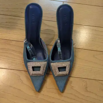 Yello 데님 블루 비쥬 하이힐