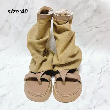 컨디션 최상 레그 워머 샌들 플립플랍 한국 40 카키 슬림 레그