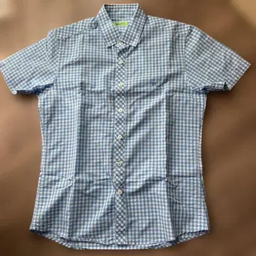 미사용 새상품 블루 스카이블루 깅엄 체크 셔츠 한국에서 구매