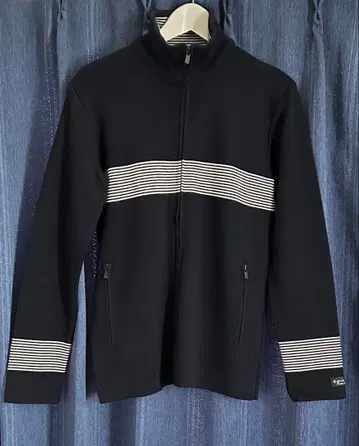 agnes b. 옴 메리노울 니트 블루종 프랑스제