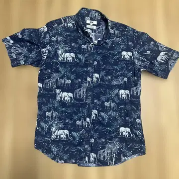 JOSEPH ABBOUD 동물 패턴 반팔 셔츠 LL