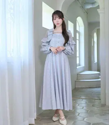 로제뮤즈 Lace switching jacquard dress