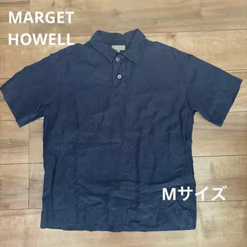 마가렛호웰 MARGETHOWELL 반팔 린넨 풀오버 피케 셔츠 네이비