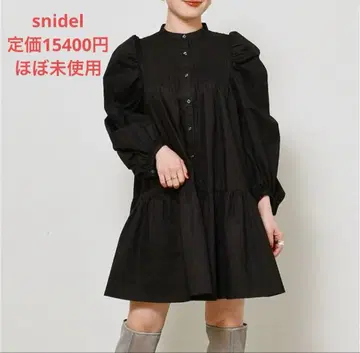 snidel 볼륨 미니 원피스 블랙 S 사이즈