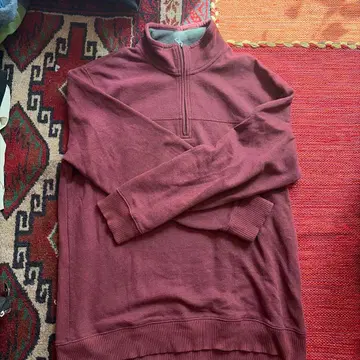 ARROW 버건디 하프 지퍼 트레이닝복