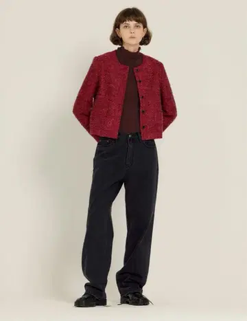 Sienne naomi 다크 블랙 데님 스트레이트 팬츠