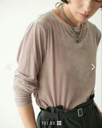 부드러운 윤기가 나는 벨로아 티셔츠 (모브 핑크)