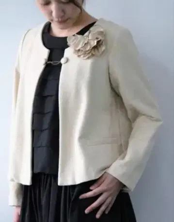 Lisette 리제타 노카라 자켓 아이보리