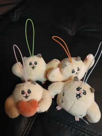근육질 햄짱 봉제 인형 마스코트 전 4종 세트 풀컴프 가챠가챠