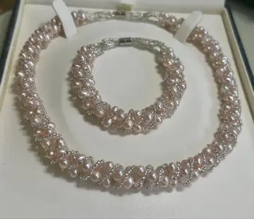 담수 진주 펄 목걸이 팔찌 세트