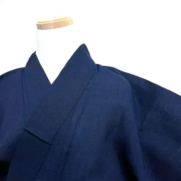 여름용 얇은 천 이로무지 이타지메 네이비 나염 면린넨 기모노 051k u