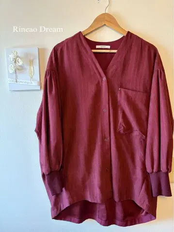 ayane 버건디 버튼 셔츠