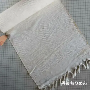 단고 크레이프 원단 순수 실크 미사용 기모노 옷감 화이트 무지