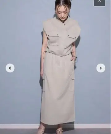 YEVS 이브스 밀리터리 숏 베스트 카고 스커트 셋업