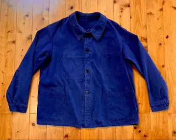 40's 프렌치 빈티지 커버올 페인트 인디고 새상품급 워크 자켓
