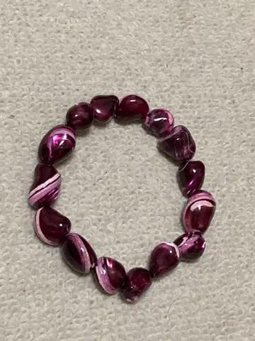 쉘 비드 팔찌 정품 핑크 착색 있음 빅 사이즈