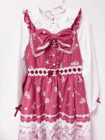 LIZLISA Whip Bear Home Cafe 패턴 원피스 보르도