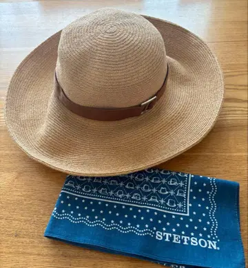 STETSON maxim 라피아 소재 모자 밀짚모자 57.5cm