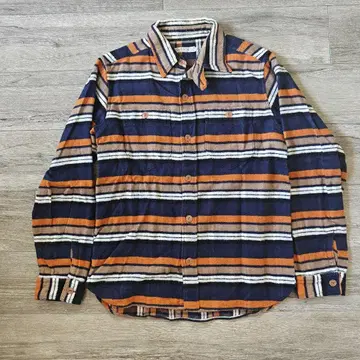 Fullcount 플란넬 셔츠 사이즈 40 네이비 오렌지 스트라이프