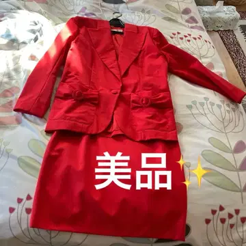 새상품급 Hanae Mori Paris 빈티지 레드 수트 40