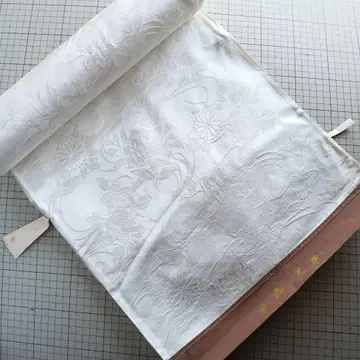 특선 크레이프 원단 명주 순수 실크 기모노 미사용 옷감 화이트 무지