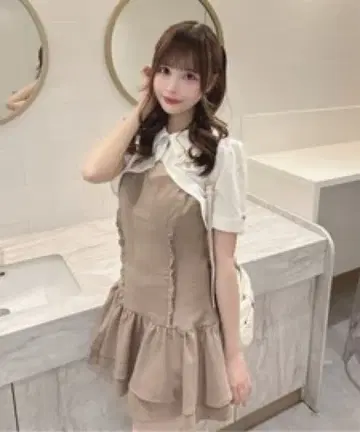 Oneway NOMAE 셔츠 앙상블 원피스 베이지 브라운