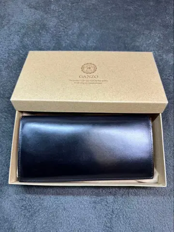 새상품급 GANZO 코도반 블랙 가죽 장지갑 간조