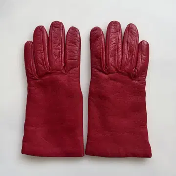 새상품급 이탈리아 셀모네타 가죽 장갑 레드 캐시미어 안감