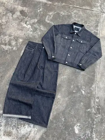 BELVET 리지드 데님 자켓 블랙