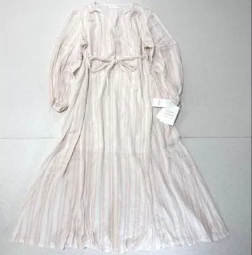 SNIDEL HOME 스트라이프 롱 원피스 F 핑크 리본