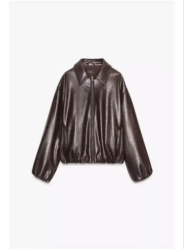 ZARA 브라운 가죽풍 자켓