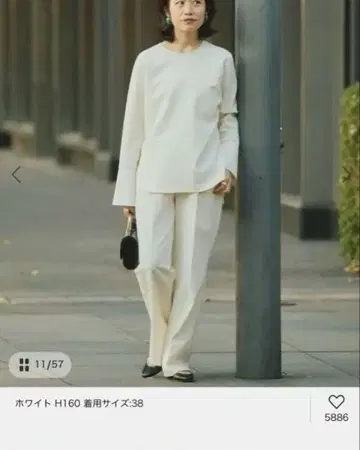 IENA 화이트 플레어 팬츠 사이즈 40