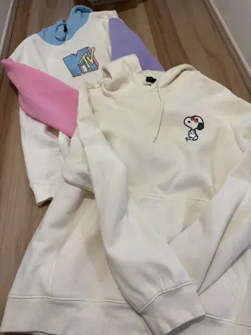 H&M 스누피 자수 후드티 S 사이즈