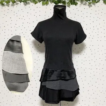 정품 브루넬로쿠치넬리 티어드 절개 반팔 니트 튜닉 티셔츠