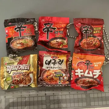 신라면 봉지라면 너구리 짜파게티 미니어처 가챠 캡슐 토이 세트