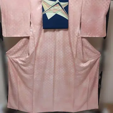 순수 실크 이로무지 이중 기모노, 나고야 오비 세트, 5800엔