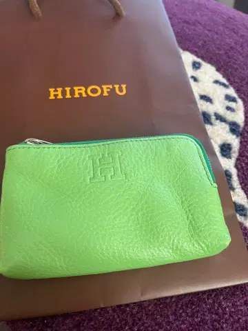 HIROFU 그린 가죽 코인 케이스 키케이스