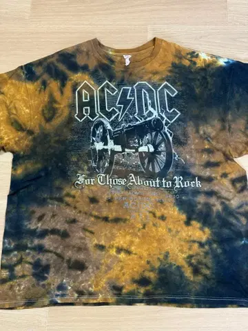 ACDC 티셔츠 3XL 타이 다이 락 티 밴딩 티 빈티지