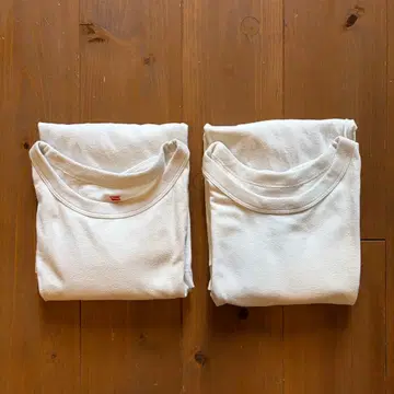 Hanes for BIOTOP WASHED 코튼 크루넥 T 2P M