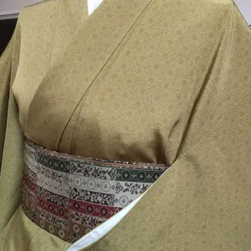 순수 실크 인간국보 나카무라 유지로 작 고대 국화 코몬 기모노 (348)