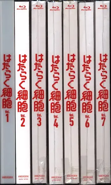 애니메이션 Blu-ray 일하는 세포 완전 생산 한정판 전 7권 세트