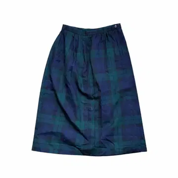 랜즈엔드 스코틀랜드제 타탄 체크 스커트 울 그린