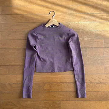 H BEAUTY&YOUTH 멀티 컬러 리브 크루넥 니트