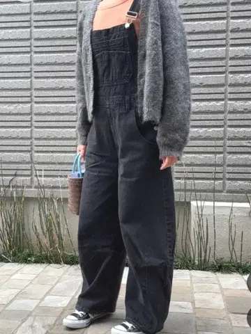[새상품급] gap 말굽 오버롤 블랙