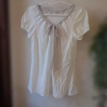 쿠리하라 하루미 [미사용 새상품] 리본 포함 쉬폰 반팔 상의