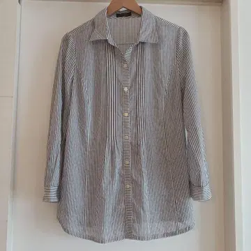 레리안 Leilian 스트라이프 패턴 긴팔 셔츠 사이즈 13+