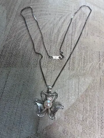 실버 925 진주 목걸이