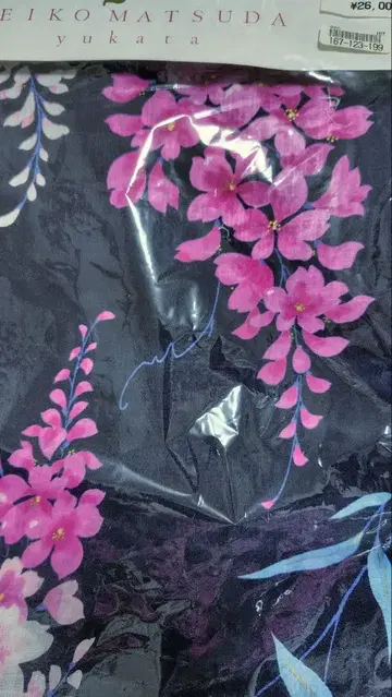 SEIKO MATSUDA 다크 네이비 꽃무늬 유카타 미사용 새상품